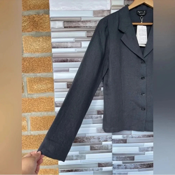 Agnes B dark grey linen New Cubana shacket 42/10 - Picture 5 of 15